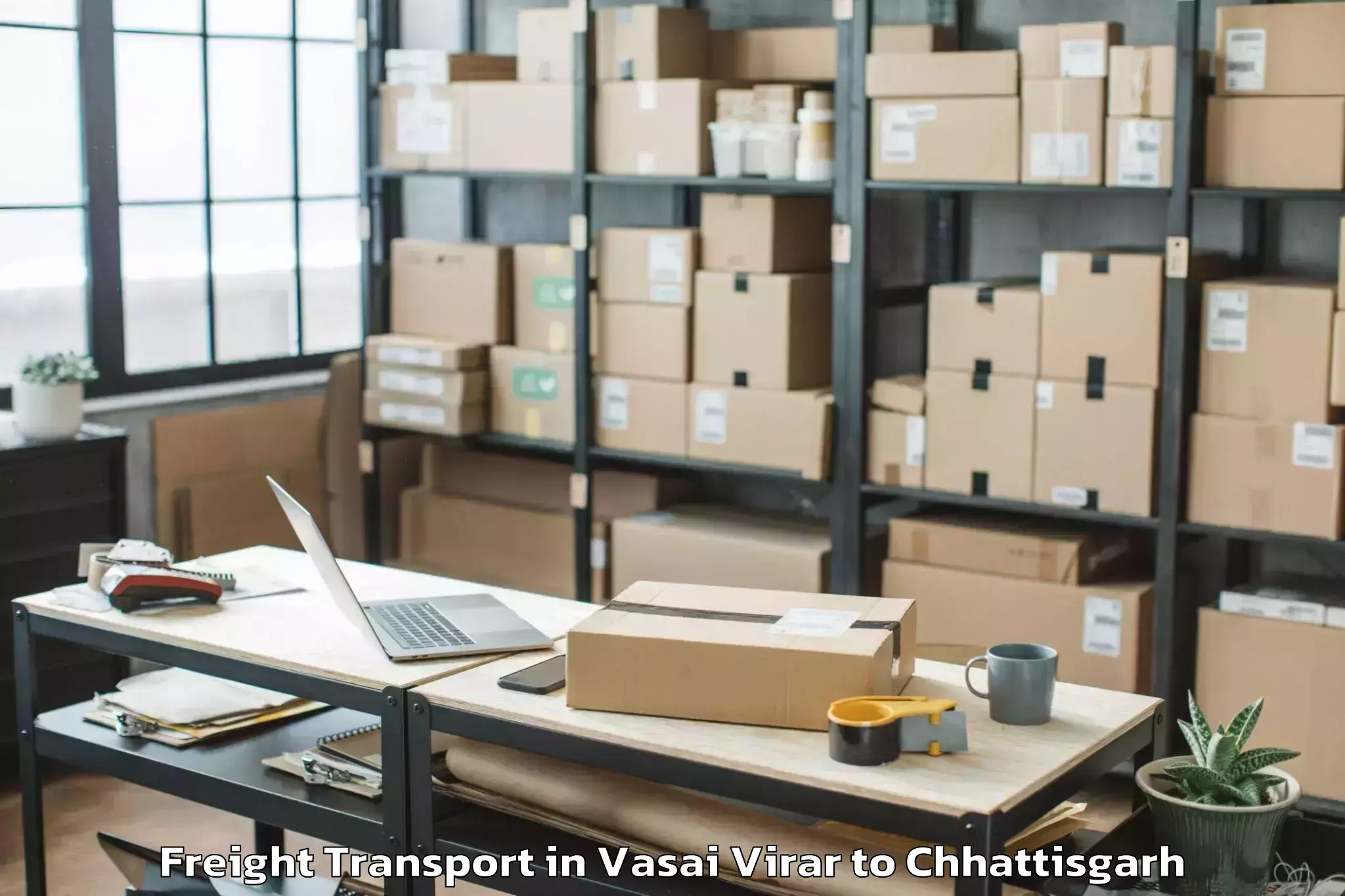 Hassle-Free Vasai Virar to Kirandul Freight Transport